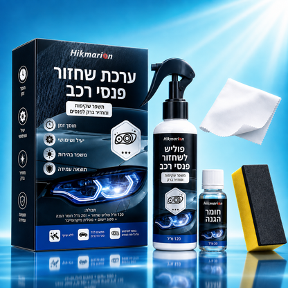 GlowMotor™ – ערכת שחזור פנסים מקצועית